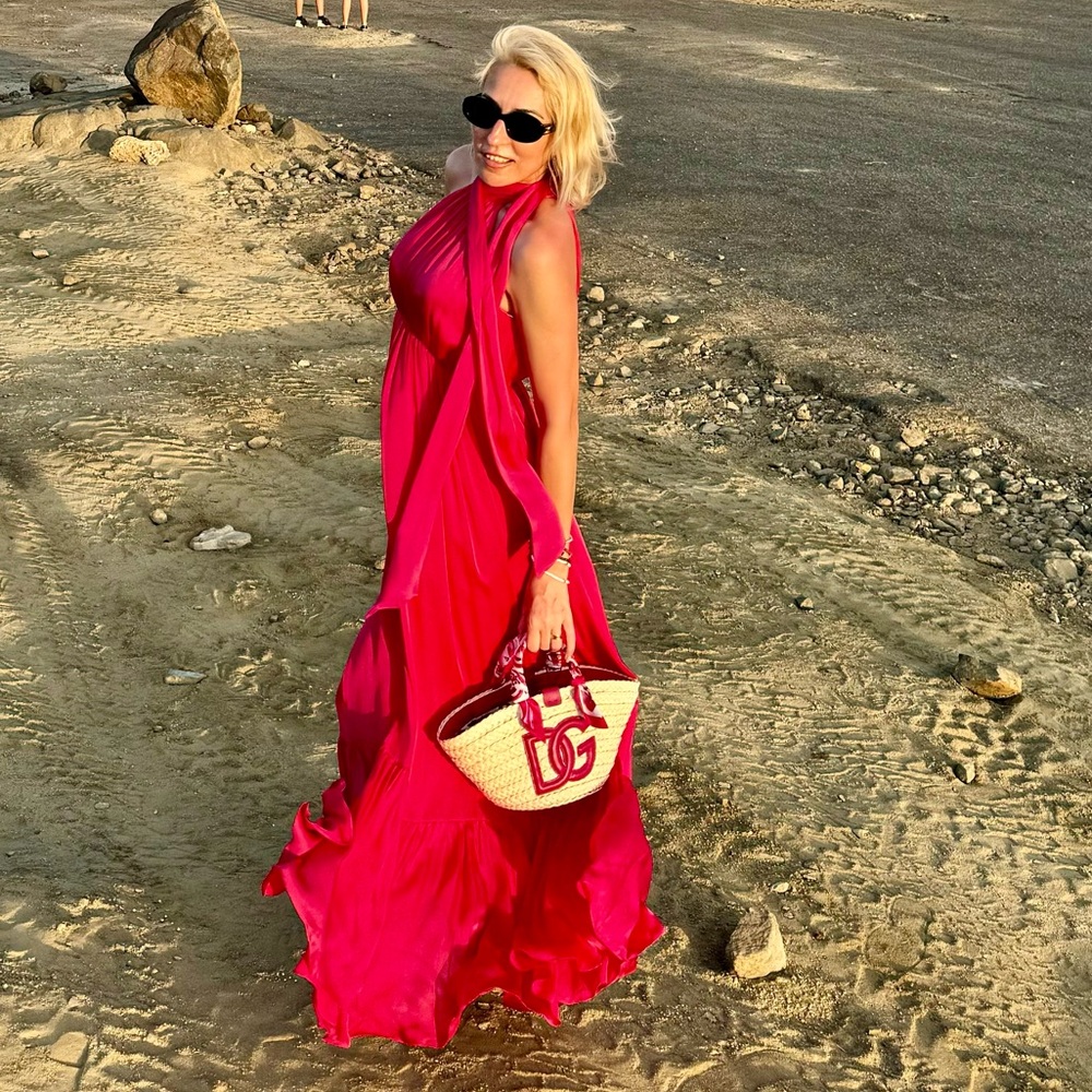 Zimmermann Hot Pink Halter Maxi Dress